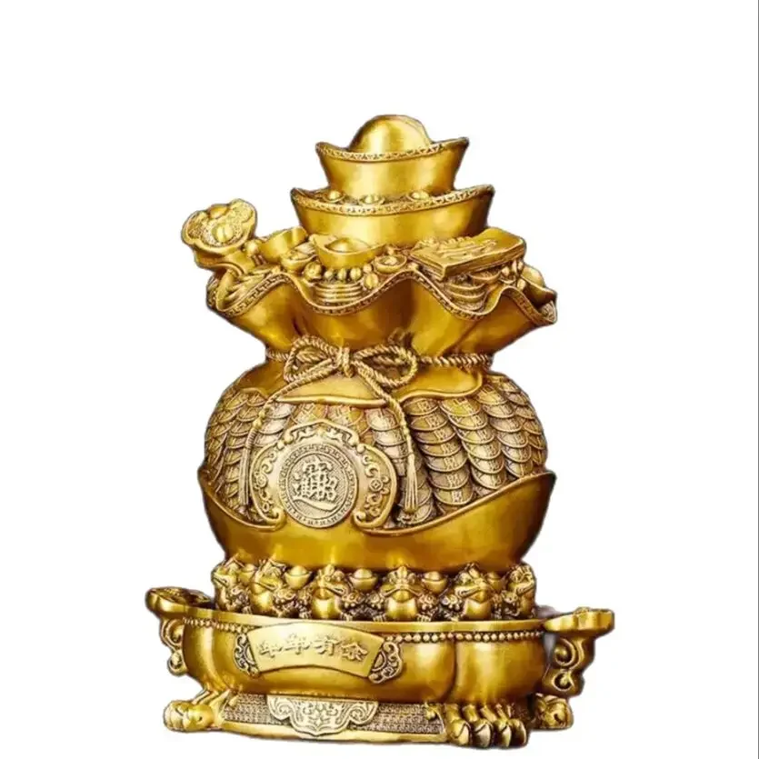 Metal Yuan Money Bag Treasure Bowl Decoration Home, Office, Cultural and Creative Decoration