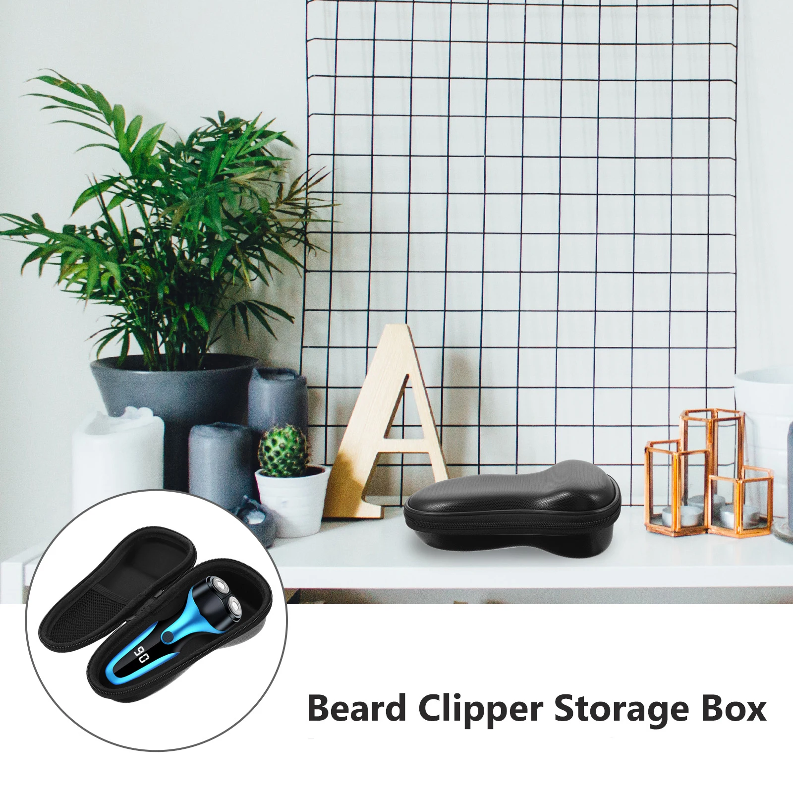 

Razor Protective Case Shaver Storage Box Pu Waterproof Shockproof Dustproof Portable Long Lasting High Quality Simple