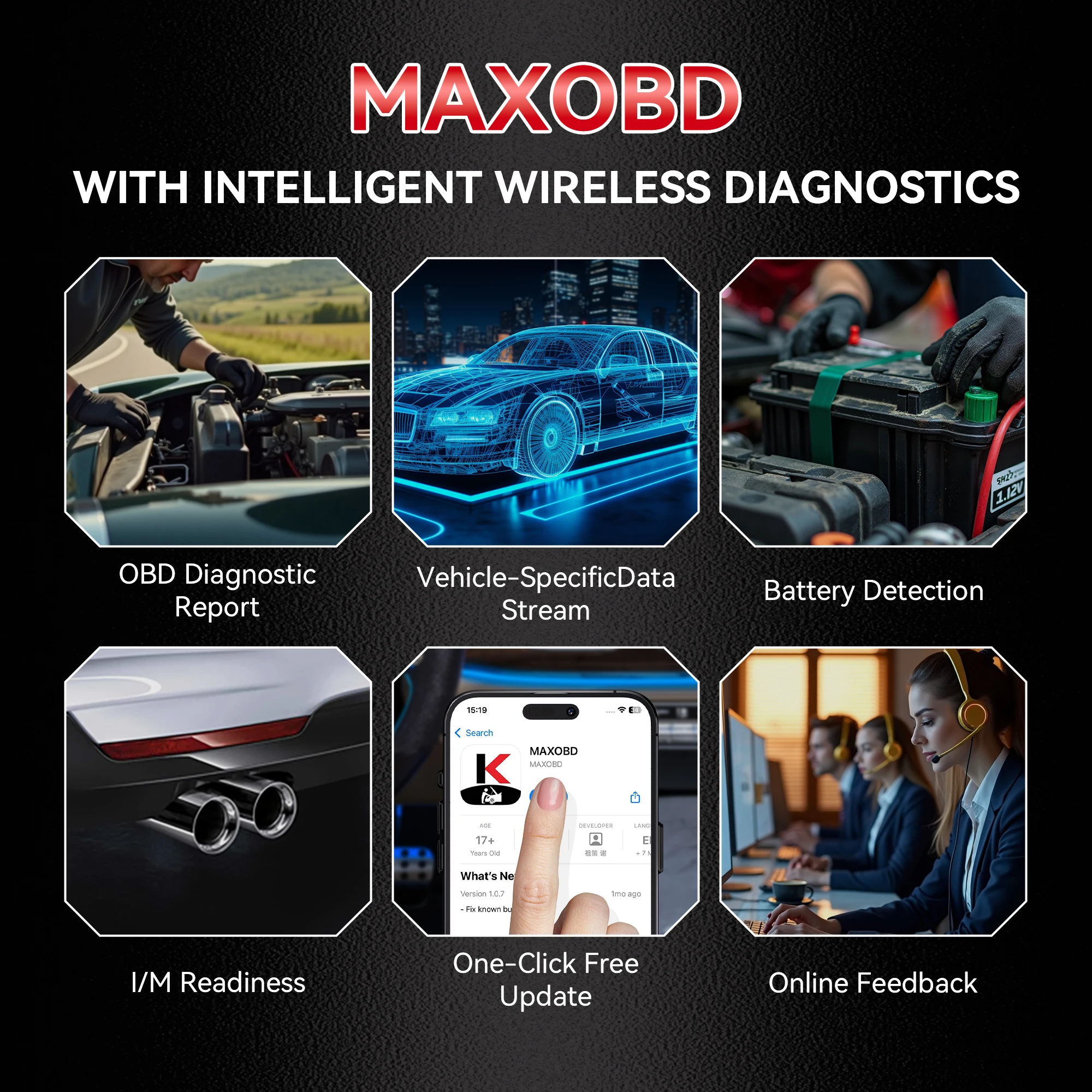 2026 KONNWEI MAXOBD Car OBDII Fault Diagnostic Tool Full System SAS SRS ABS System Deep Scan Bluetooth Connection OBD2 Scan Tool