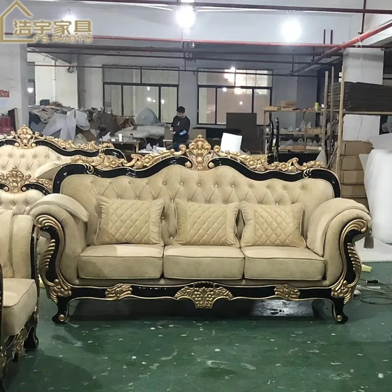 Antique Sofa Manufacturers European Style Classic Fabric Dubai Wholesaler Couch Living Room Sofa