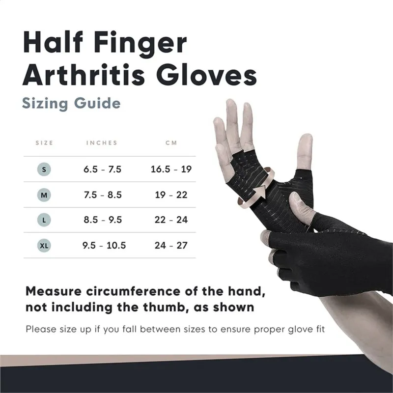 Fahrrad druck Halb finger handschuhe für männliche Gelenk training Luft Kupfer Kompression Arthritis Handschuhe