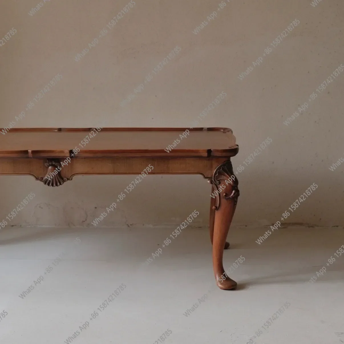 

N49 J French Carved Retro Solid Wood Desk American Old Coffee Table Creative Luxury Long Dining Table