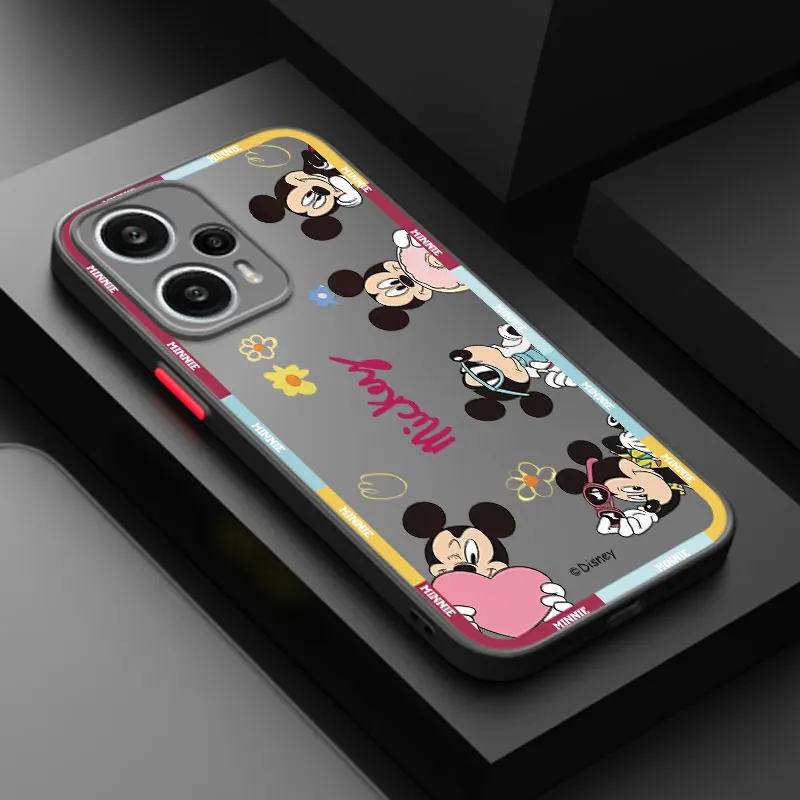 Capa Translúcida do Telefone Mickey Mouse Dos Desenhos Animados, Xiaomi 10T, 11T, 12T, 12X, 12S, POCO F3, X3, GT, X4, NFC, M3, M4, X4 Pro, f4, F5, X5, C31, C40