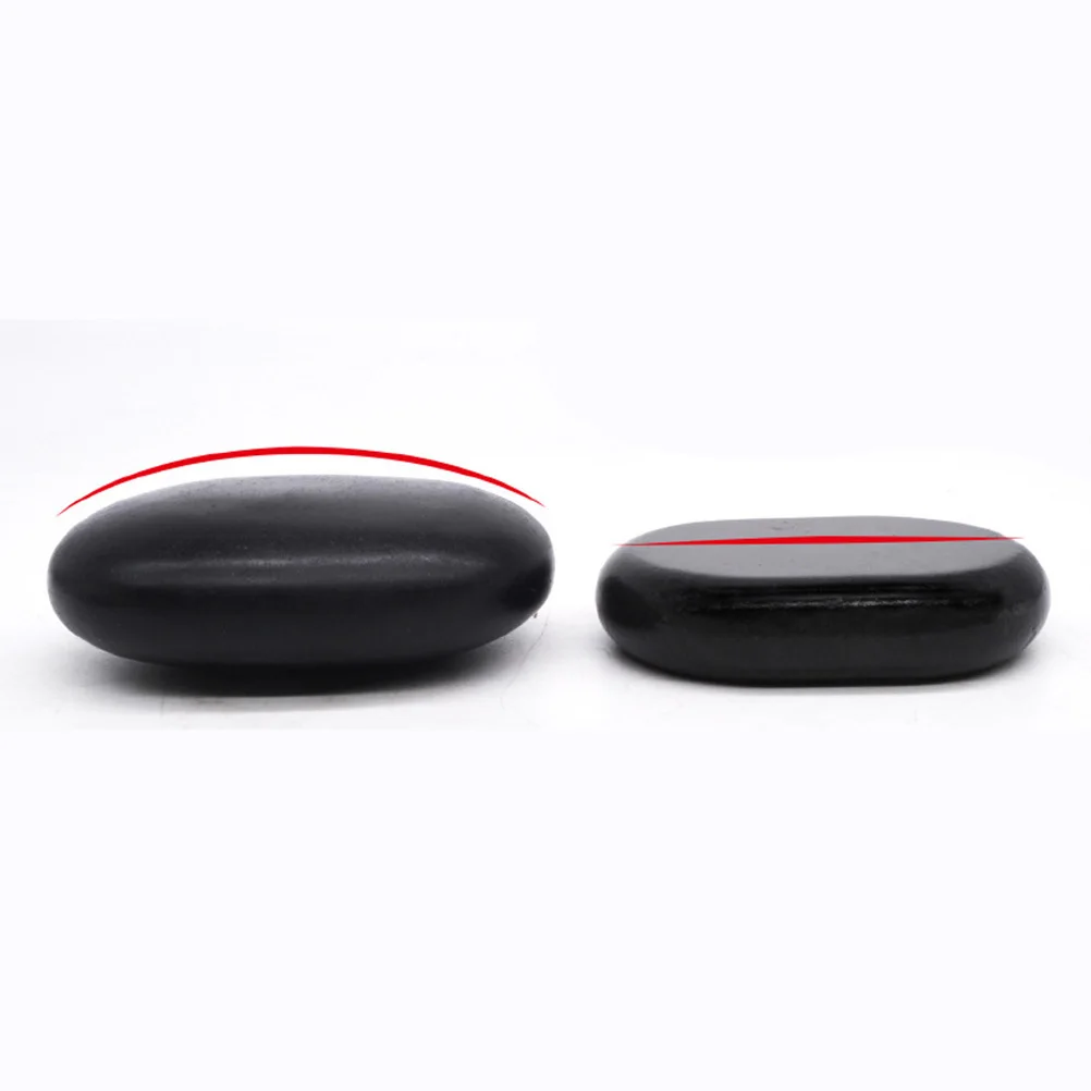 

2pcs Volcanic Stone Massage Stones Natural Black Spa Therapy Energy Stones For Skin Care Electromagnetic Protection Back