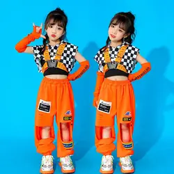 Loose Hip Hop Dance Costumes For Girls Vest Hoodie Hiphop Pants Suit Jazz Dance Performance Costumes Rave Clothes