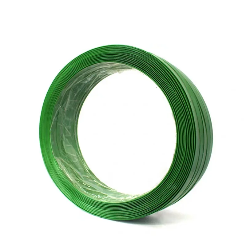 

Green hot melt 1608 plastic steel packing belt, 1207PP belt for baler, heavy packaging tension belt