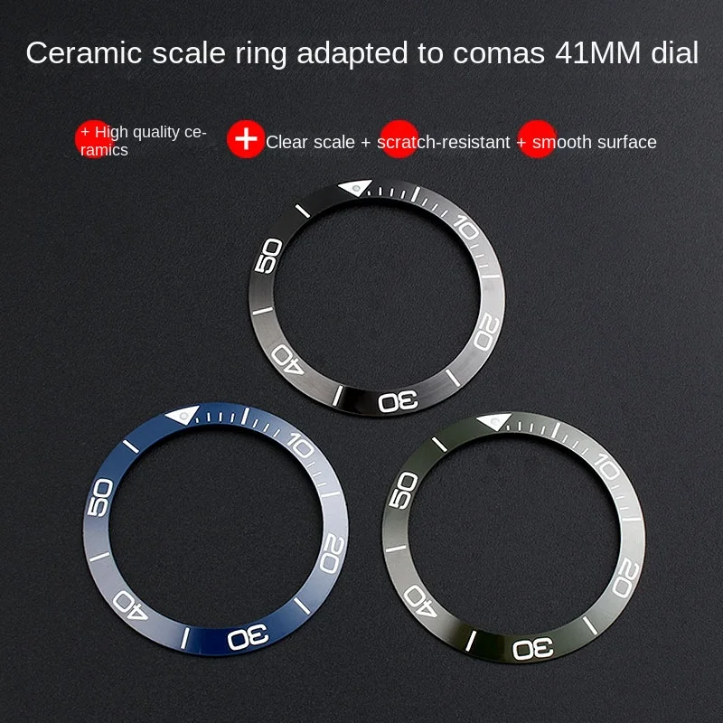 Blue Green Black Luminous Ceramic Bezel Insert Dial for Longines comcast L3 scale outer ring 39 41mm L3 Watch L3.742 Replacement