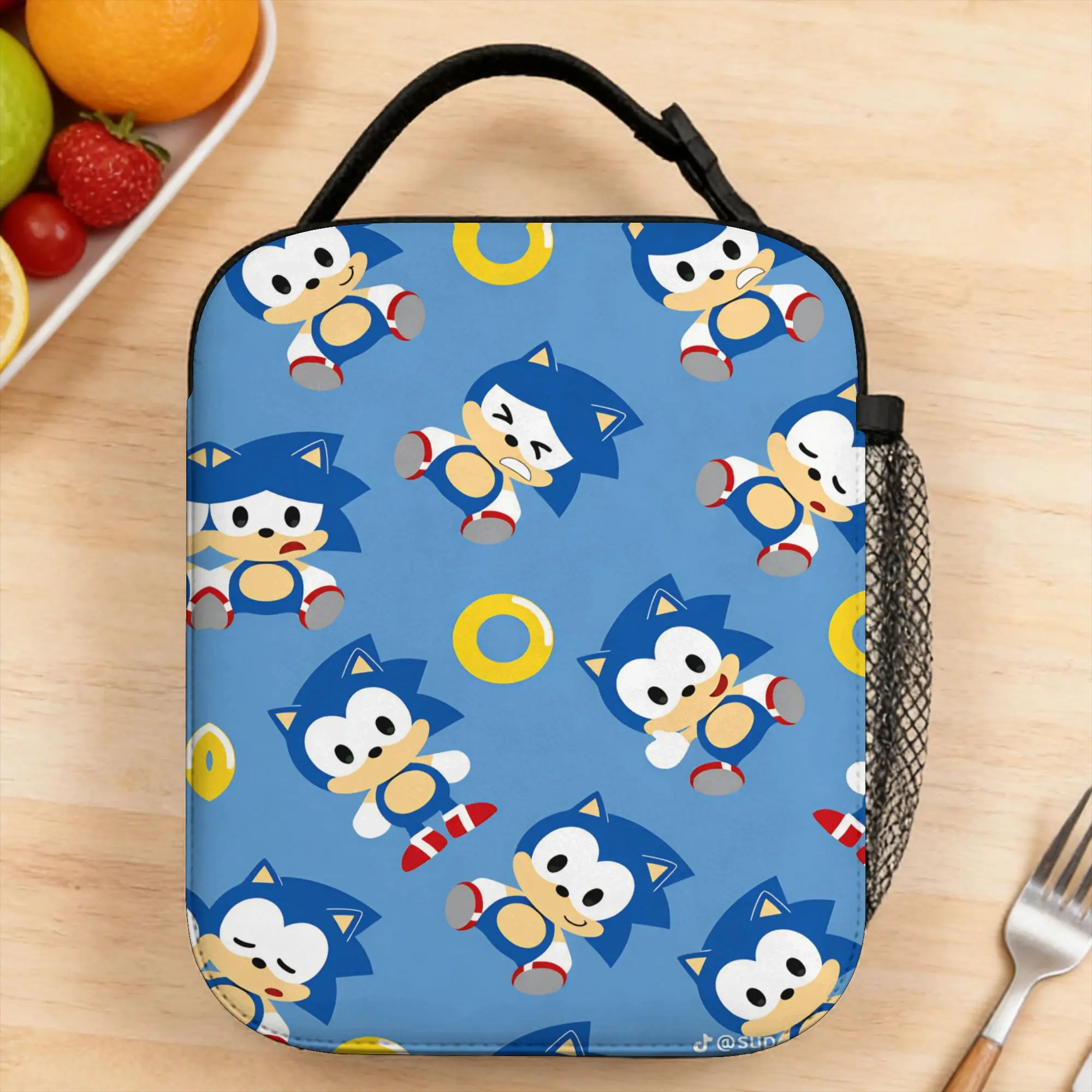 Lunch Bag Cartoon Sso-Nnic Outdoor Picnic Lunch Box For Men  Fun Portable Zipper Print Thermal Lunch Bags