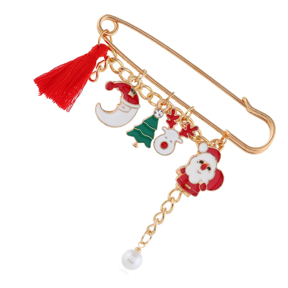 

3pcs Christmas Brooch Alloy Brooch Exquisite Christmas Badge Funny Brooch Pin Party Supplies for Festival Banquet