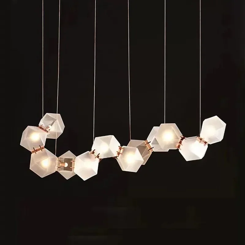 

Frosted Glass Hanging Lamp Modern Luxury E14 Led Pendant Lights Dining Table Deco Indoor Lighting Led Chandelier Lighting