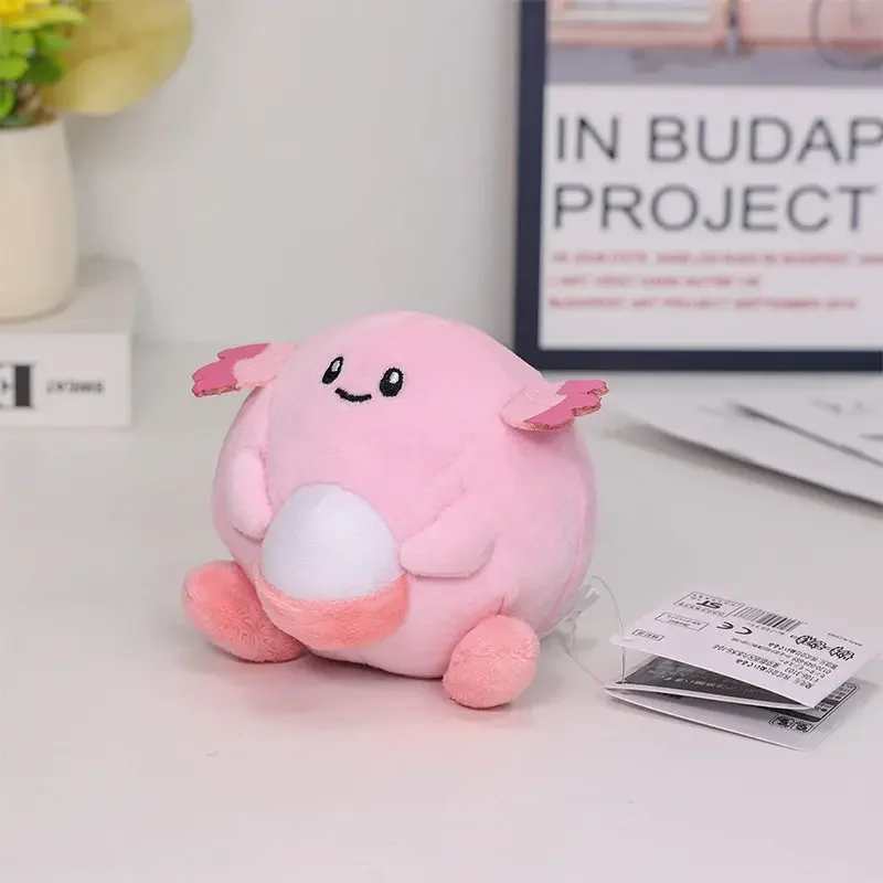 Chansey Plush Doll Cute Egg Belly Design Soft Short Fluff Collectible Toy Gift For Game Anime Fans Indoor Table Decor Companion