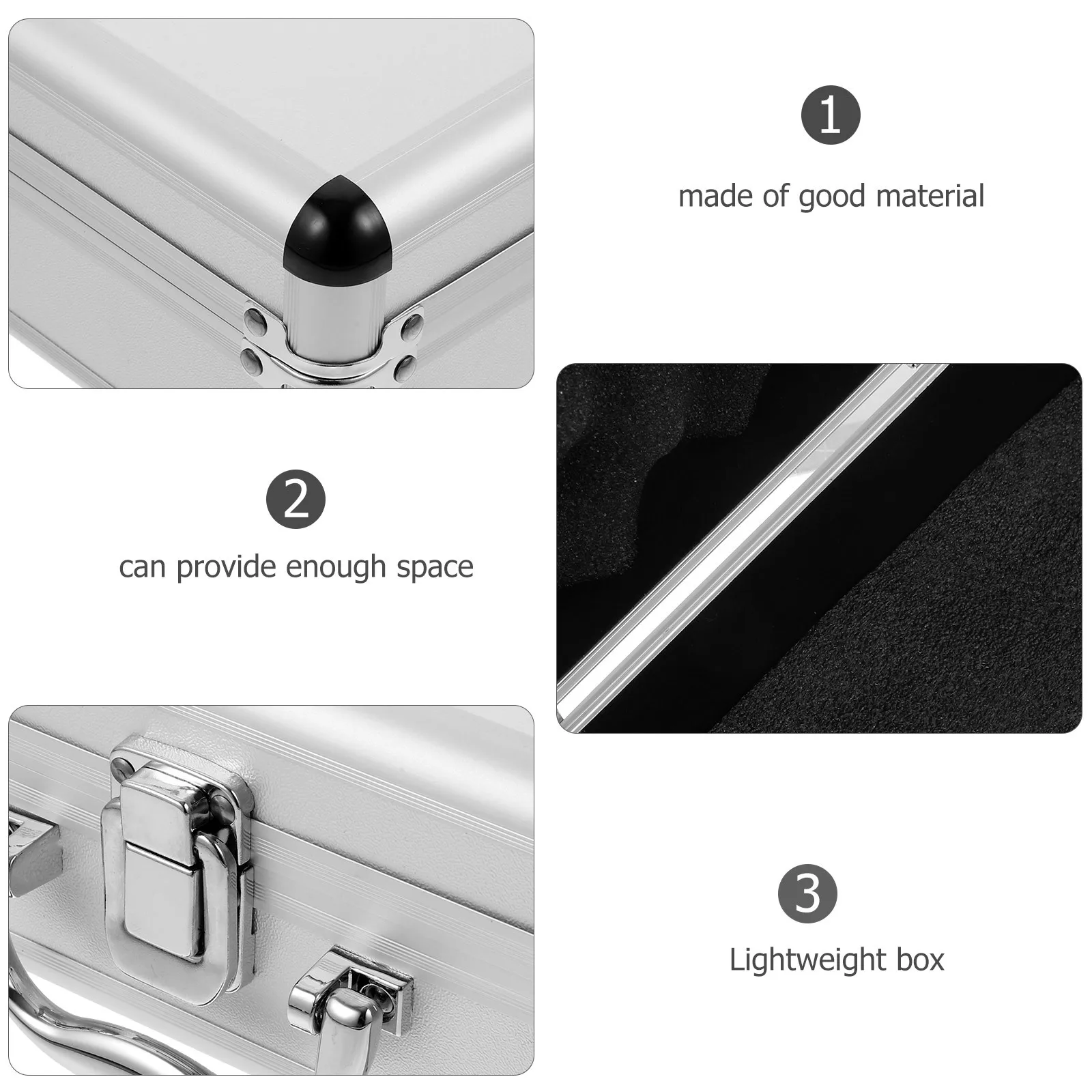 

Lockable Aluminum Case Large Capacity Portable Tool Storage Box For Home Office Travel Workshop Multi-Purpose Hard Case