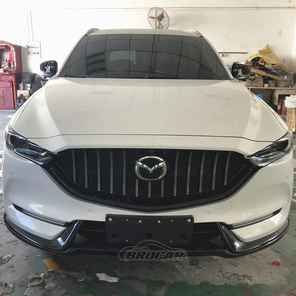 

For MAZDA CX-5 CX5 CX8 CX-8 2017 2018 2019 2020 2021 Auto ABS Chrome Grille Modified Front Grille Shiny Front Center Mesh Grille