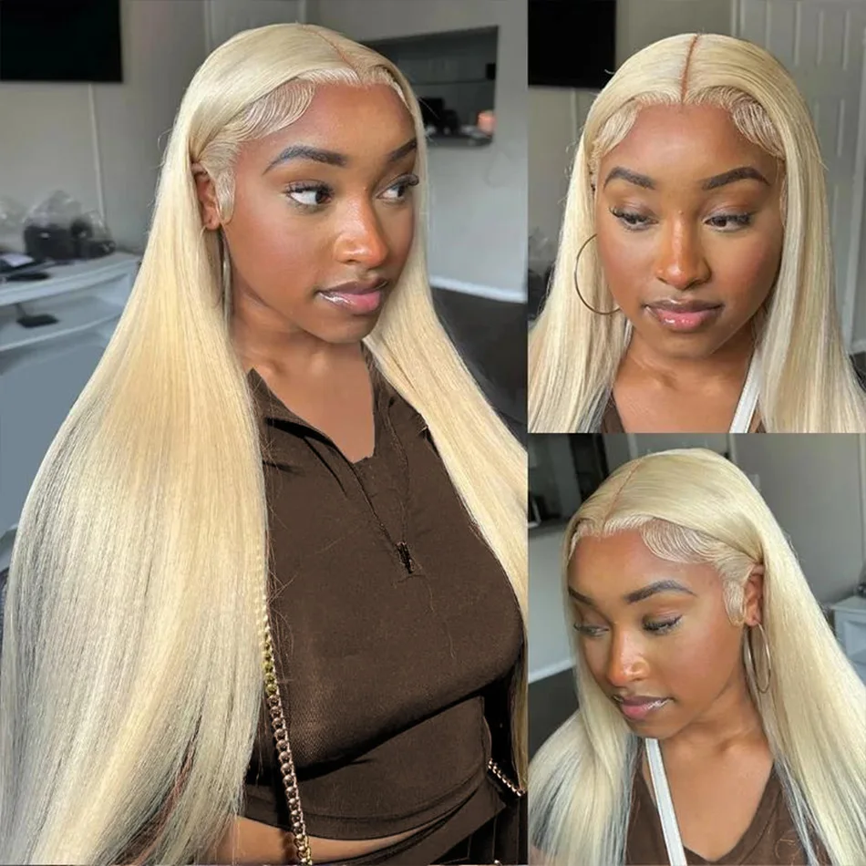 

613 Hd Lace Frontal Wigs 13X6 Lace Front Wigs Blonde Straight Human Hair Wigs 40 Inch 250 Density Brazilian Hair For Black Women