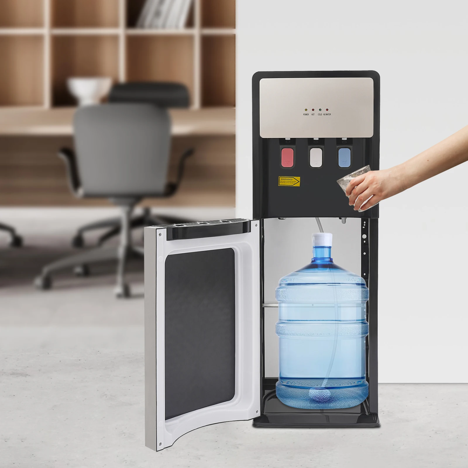Bottom Loading 5 Gallon Water Dispenser Cooler, 3 Temperature Modes Hot Cold Room Temp Water Machine with Safety Protection for Home Office