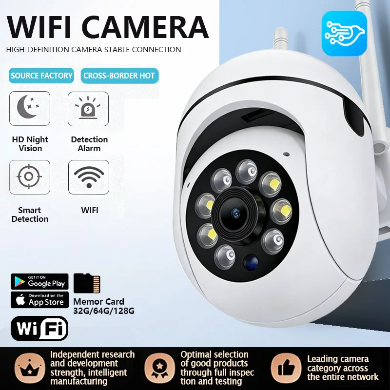 8MP WLAN IP Kabellose PTZ-Sicherheitsüberwachungskamera mit 4-fach Zoom, Tracking, Zwei-Wege-Audio, HD-Nachtsicht, Farbkamera mit V360PRO App