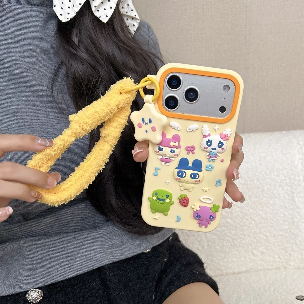 Cartoon Rabbit Emoji Phone Case For iPhone 17 16 15 14 13 12 Pro Max, Tamagotchi Style Personalized Protective Case - view 3