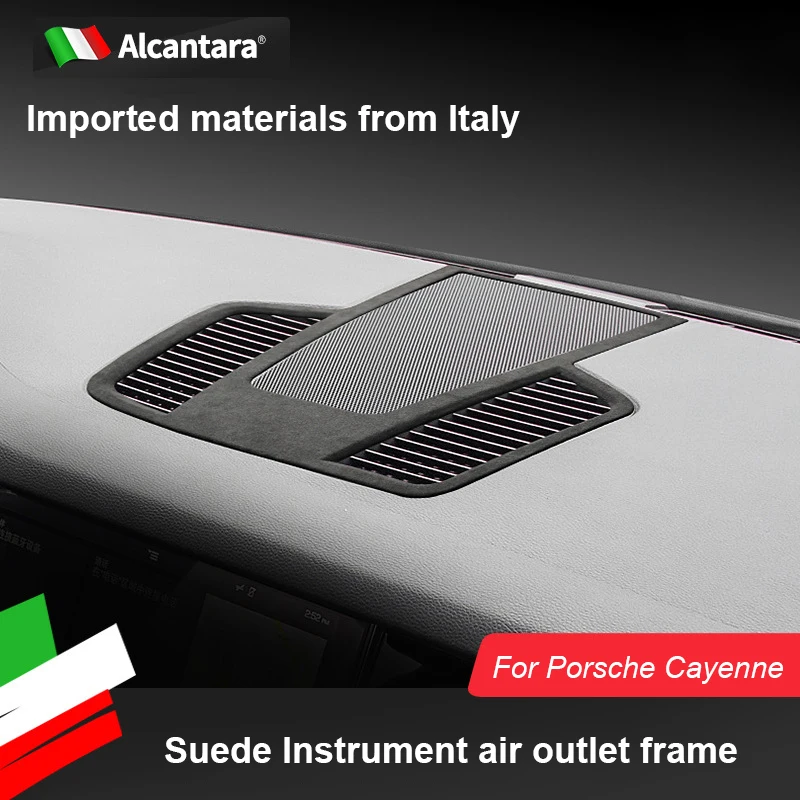 

For Porsche Cayenne 2018 2019 Car Alcantara Suede Dashboard Air Outlet Frame Interior Modification Part