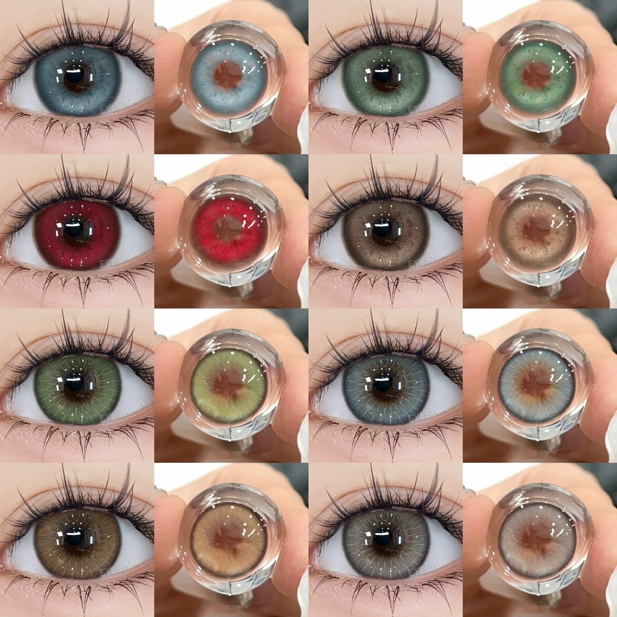 EYESHARE NEU 1 Paar farbige Kontaktlinsen für Augen, modische Kosmetik, hochwertige blaue Linsen, grüne Kontaktkosmetik-Augenkontakte