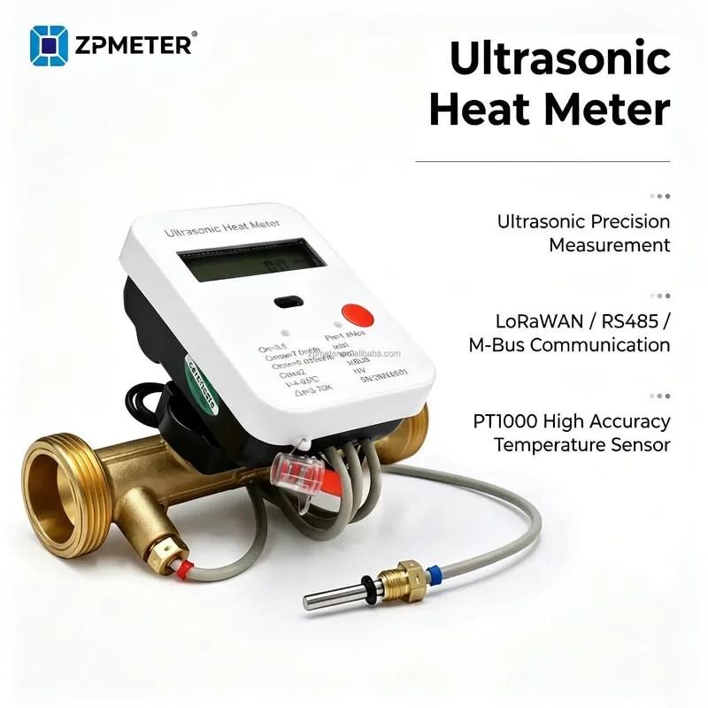 Long Battery Life Stainless Steel Digital M-Bus Communication Energy Monitoring Ultrasonic Heat Meter for Water Apartment