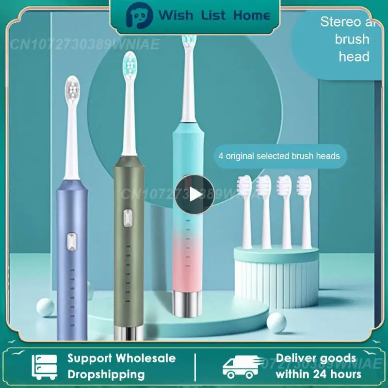 Electric Toothbrush Six Vibration Modes Adult Couple Fully Automatic Bristles Ultrasonic Tooth Brushes Replacement Heads Set