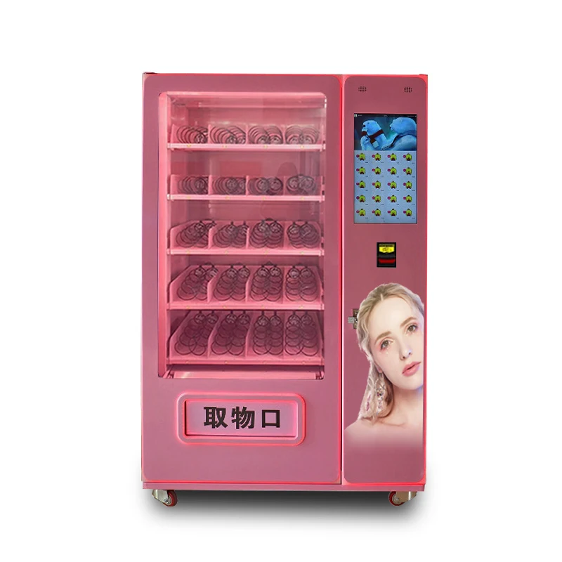 Factory Supply Custom Makeup Beauty Cosmetics Pink Vending Machine for False Lashes