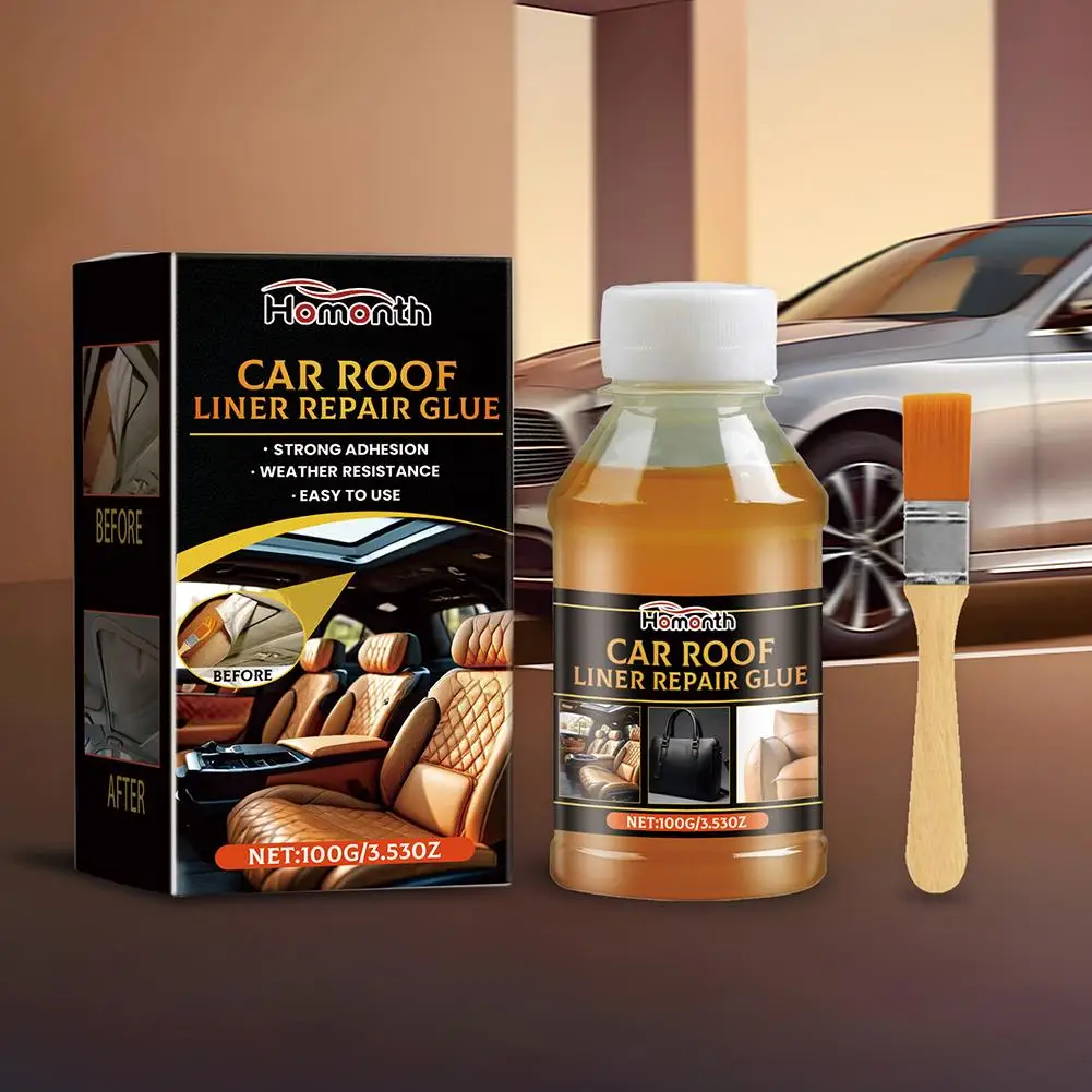 

100ml Instant Adhesive Bonding Glue Car Interior Roof Liner Repair Glue Car Inside Roof Cloth Repair Leather Polyester Liquid