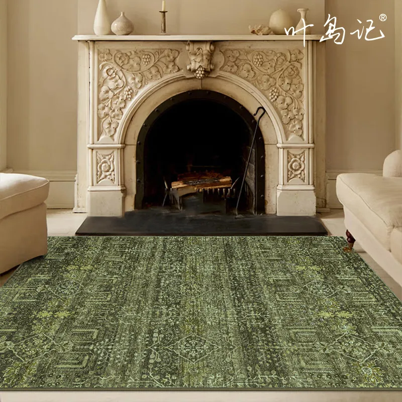 Ye Dao Ji American retro green living room carpet mat light luxury antique European bedroom bedside blanket 2026 new