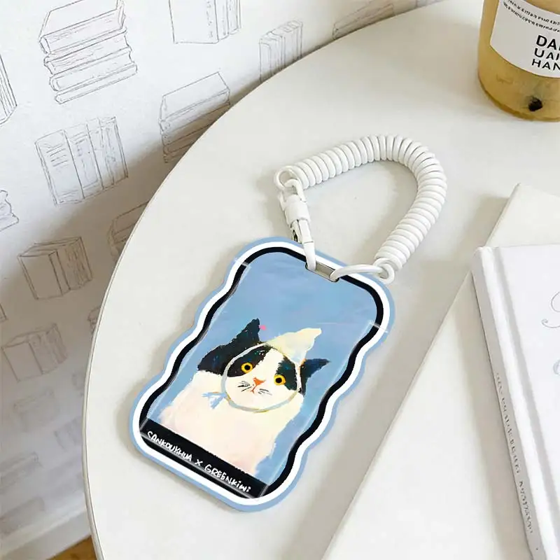 Card Sleeve for Photo Protector Stretchable Spring Cord Student Bus/Meal Card Protection Case Kpop Photocard Holder