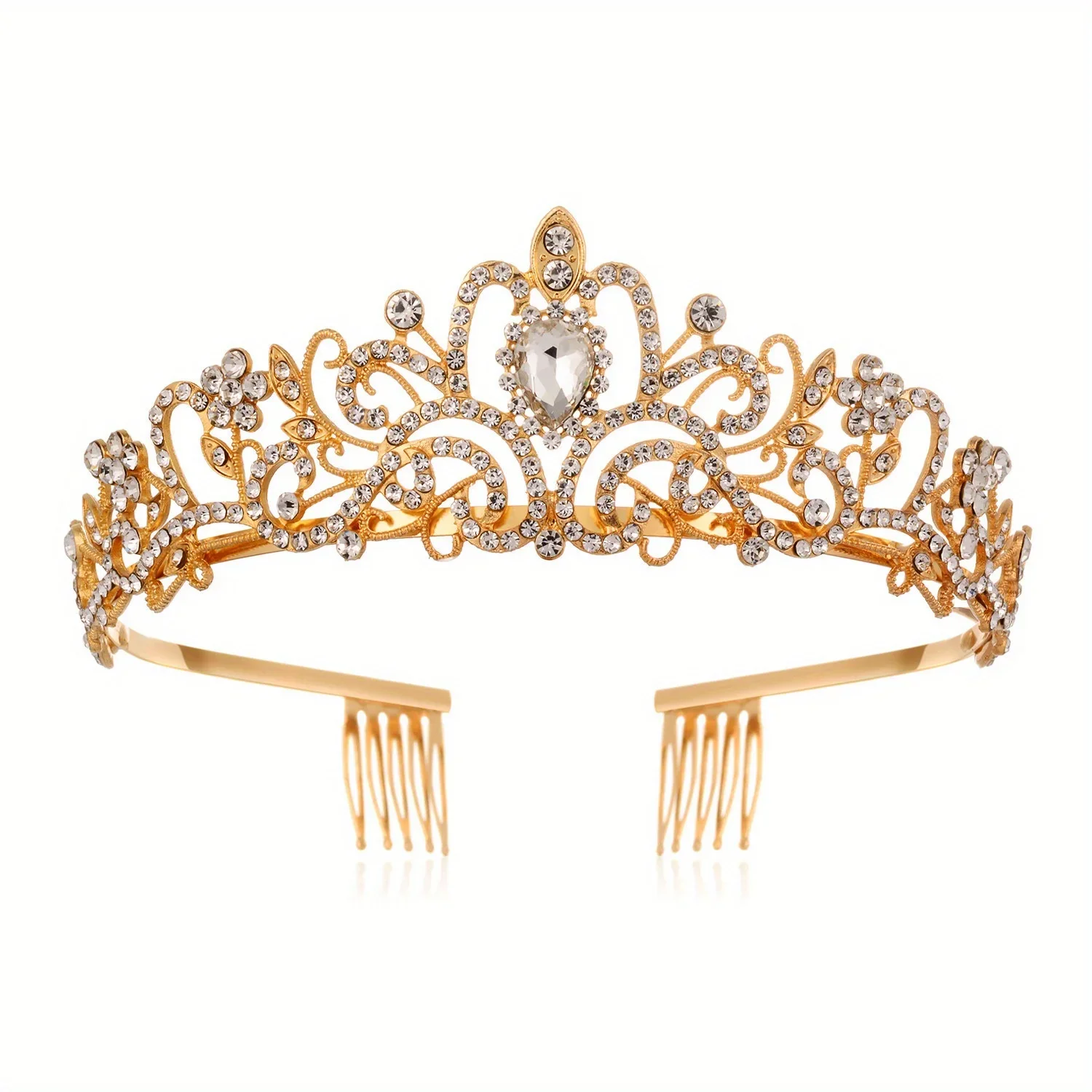Wedding Hair Tiara Crystal Bridal Tiara Crown With Comb Rhinestone Prom Diadem Tiaras And Crowns Bridal Wedding Hair Accessories image 4