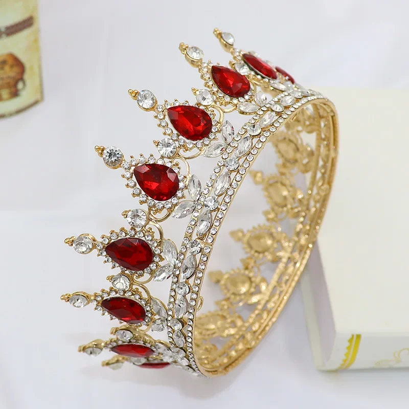 

Wedding Hair Accessories, Wedding Crown, Bridal Diadem, Gold Crystal Rhinestone Head Jewelry, Vintage Baroque Queen Tiara