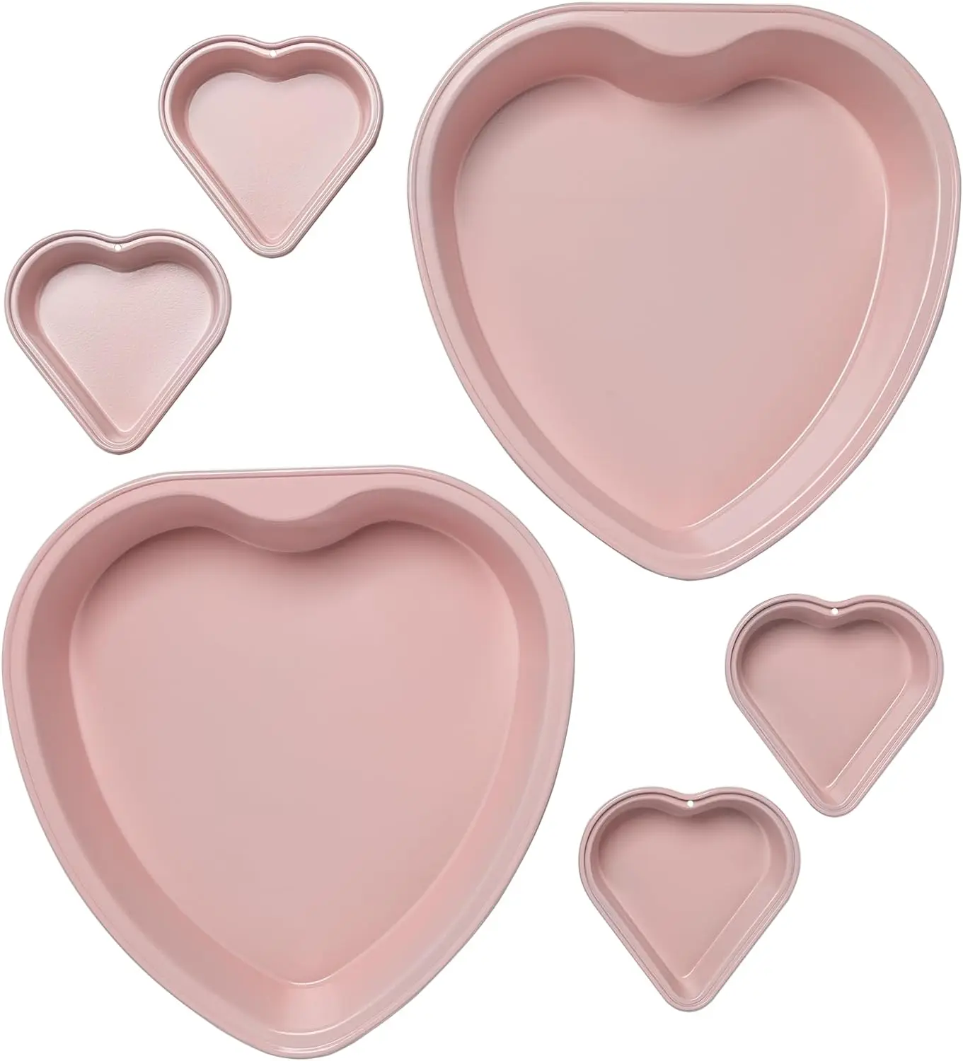 

Heart Shaped Nonstick Bakeware Set, Easy Release Carbon Steel, Includes two 9.5-Inch Pans and four