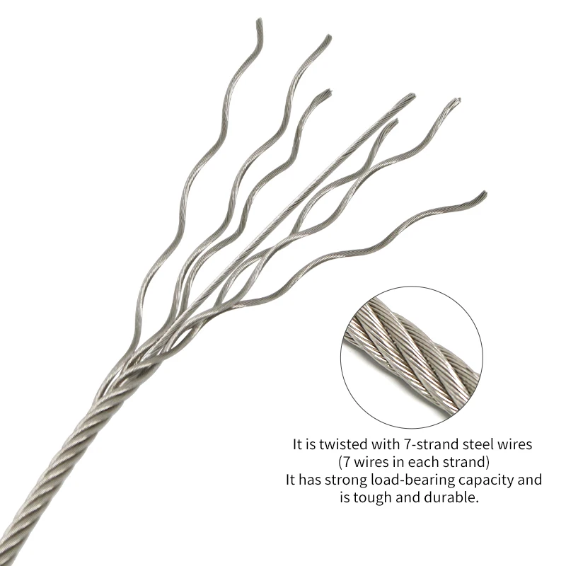 Picture 7: 4PCS 2mm Stainless Steel Rope, M4/M5/M6/M8/M10 Joint Terminal Anti Fall Rope Can Be Fixedly Connected to the Rope