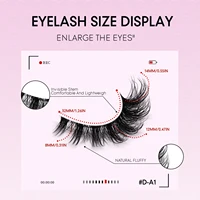GROINNEYA False Lashes Cat Lashes Fluffy 3D Mink Lashes Wispy Volume Natural Lightweight Invisible Band Reusable Fake Lashes 5