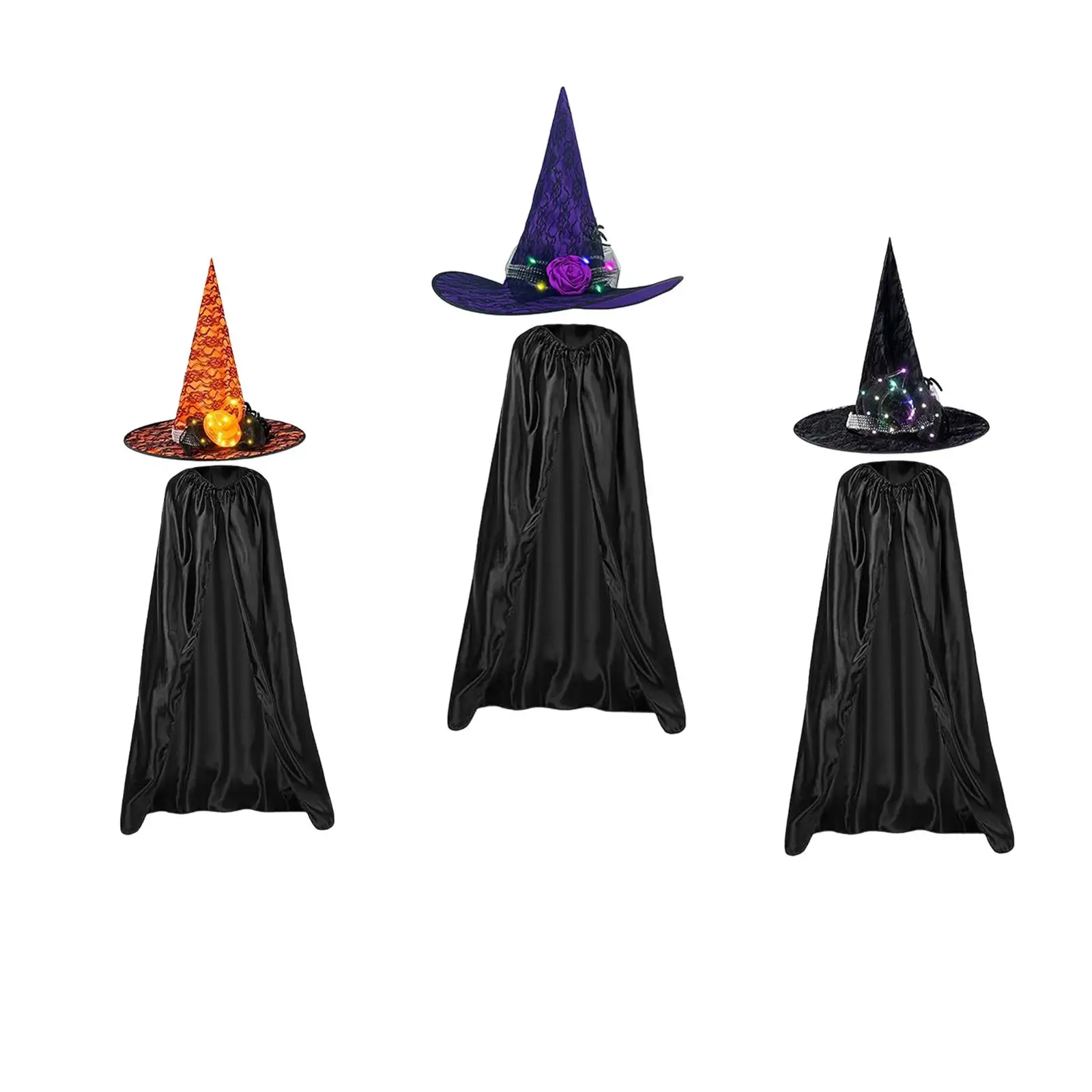 Halloween Heks Kostuum Set Voor Unisex Volwassenen Hoofddeksels Feestartikelen Outfits Voor Rollenspel Festival Feestjes Verjaardag