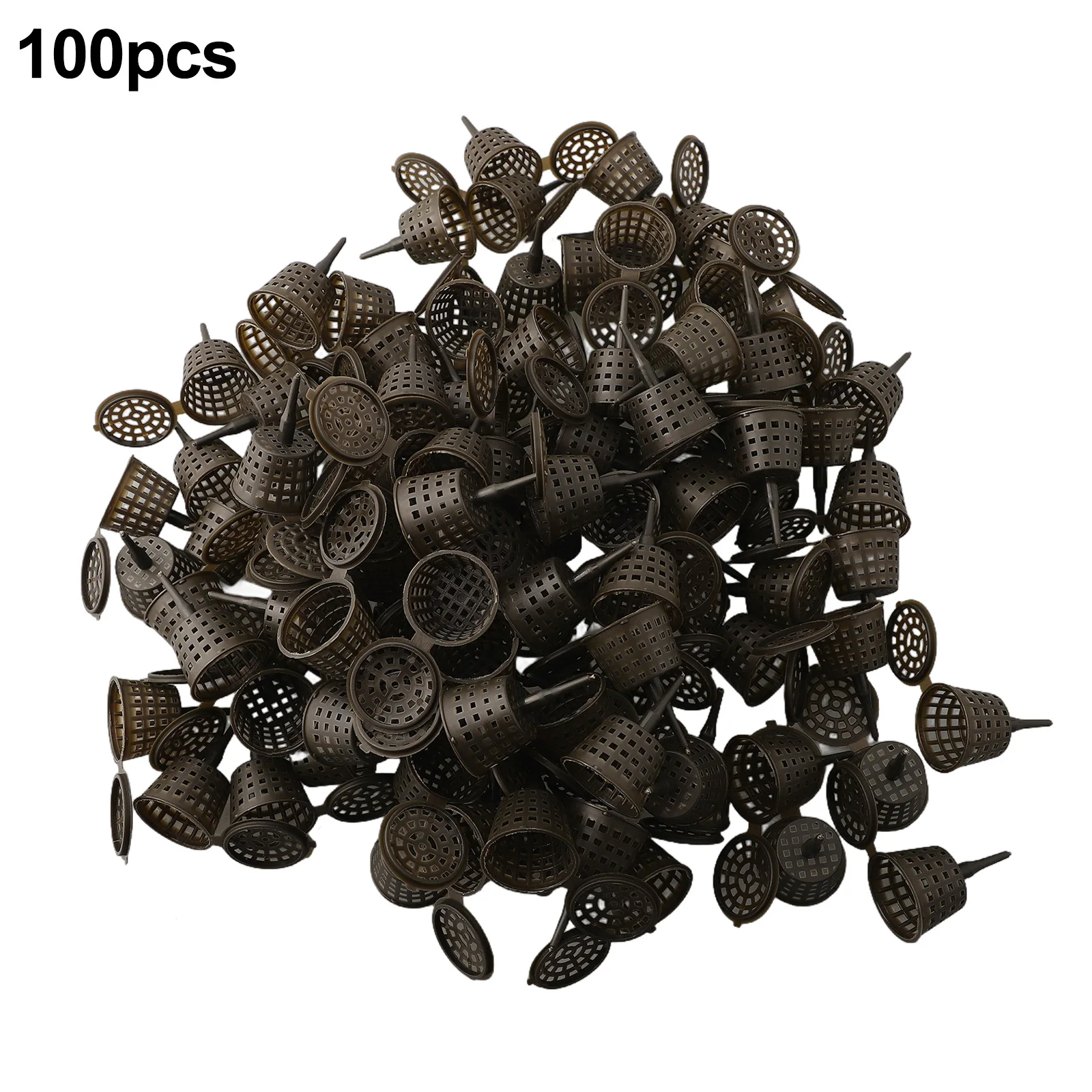 100 Count Garden Bonsai Fertilizer Basket Box with Lid - Plastic Soil Insert Tool for Controlled Nutrient Release