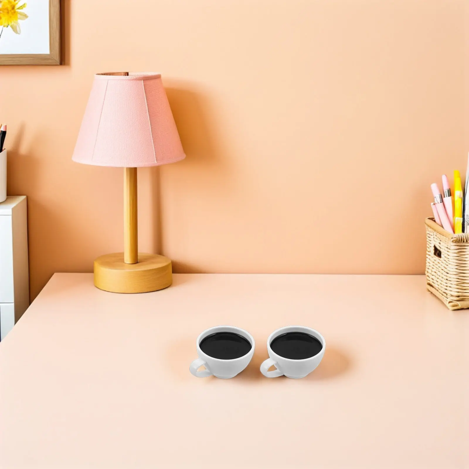 6個入り、リアルなミニチュアコーヒーカップ。子供用プレイキッチンのアクセサリーや、クリスマスのテーブルデコレーションに。