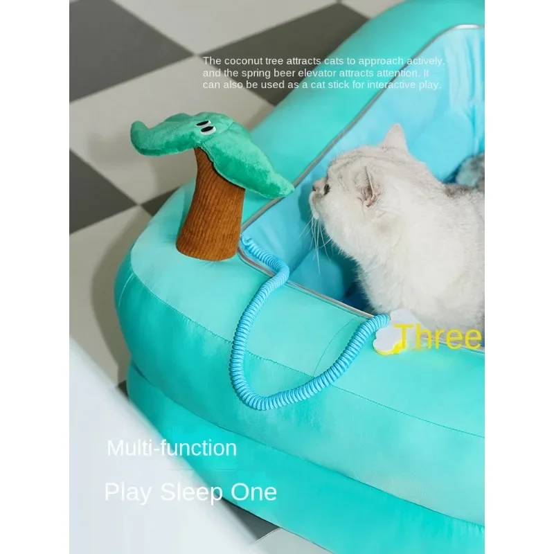 Detachable and Washable Cooling Pet Bed for Summer, Cute Dog Bed with Pool Design, Suitable for All Seasons