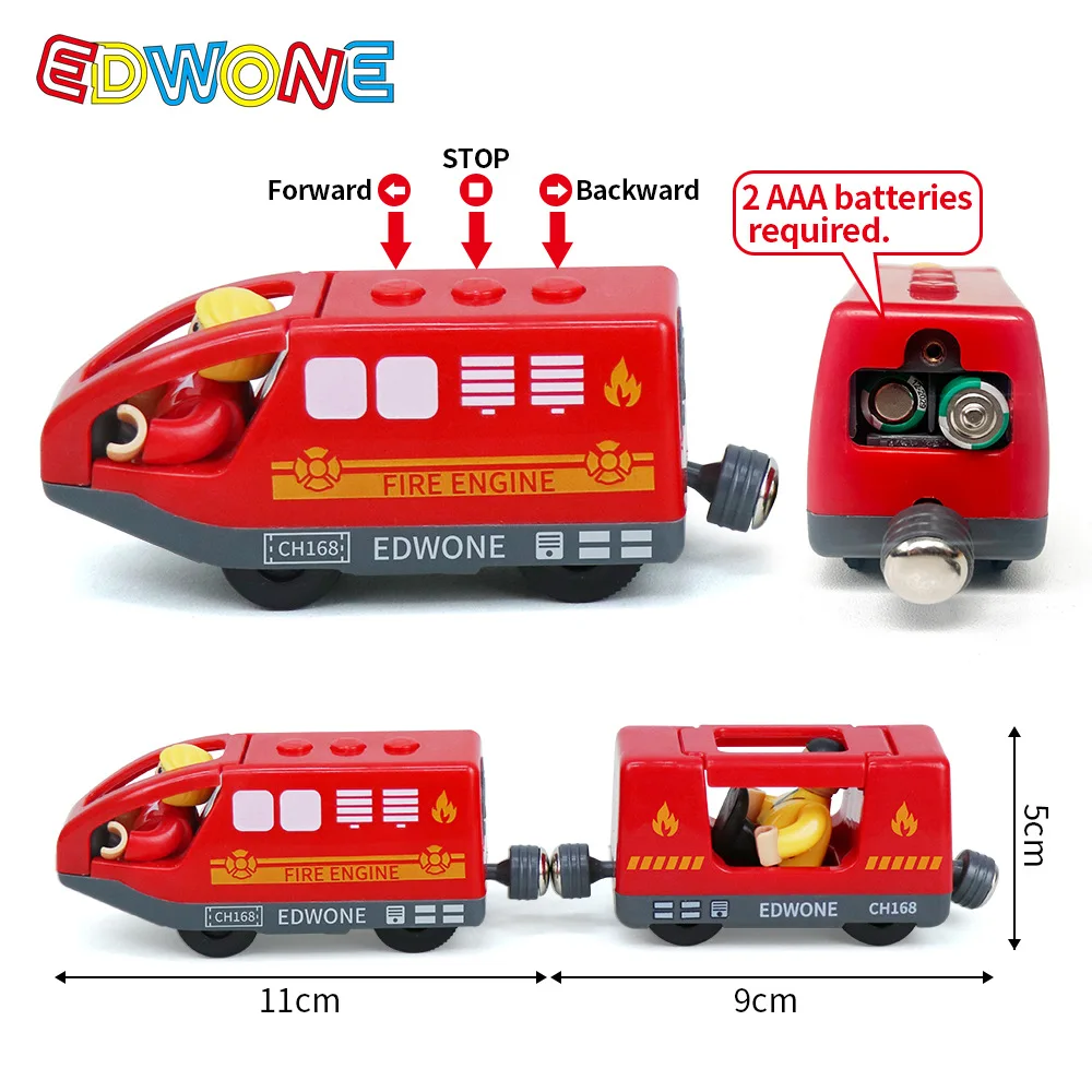 Locomotora eléctrica urbana con ranura para tren magnético, camión de bomberos, coches de policía, tren de madera, vía férrea, juguetes para niños