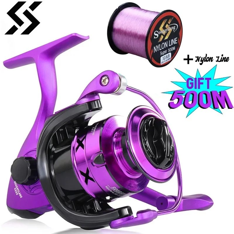 Sougayilang Spinning Reel 1000-7000 Size Max Drag 15kg Carp Fishing Reel Ultralight Metal Frame Smooth and Tough High Speed Reel