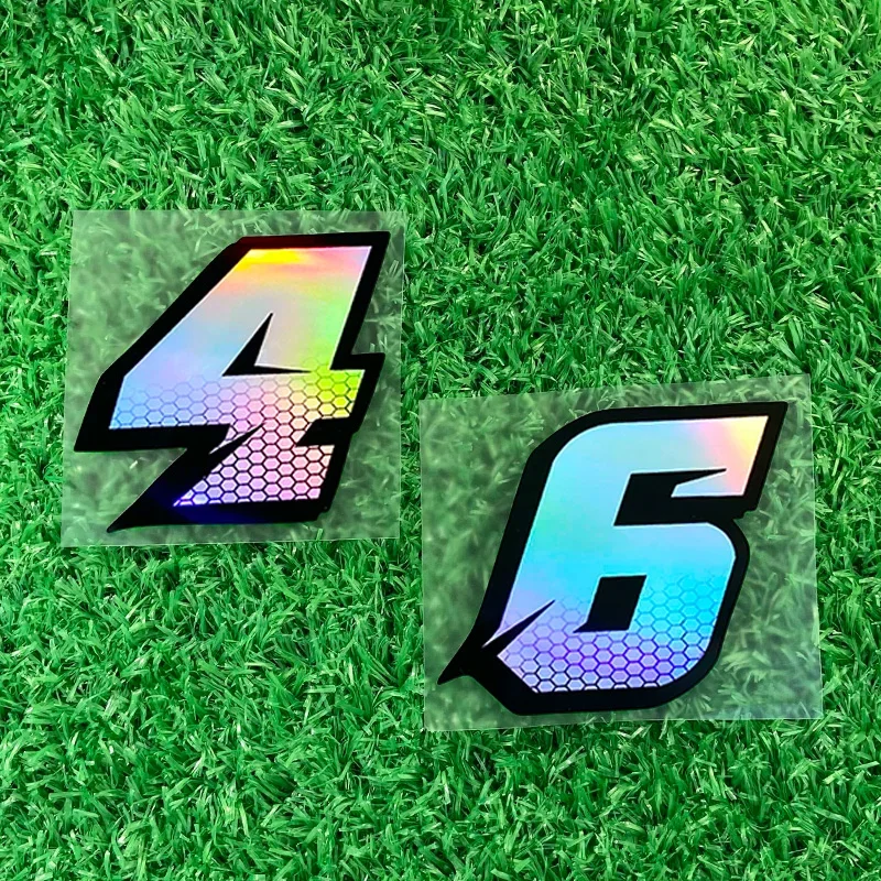 1PC 0123456789   레이저 벌집 오토바이 번호 스티커 프론트 페어링 연료 탱크 헬멧 자전거 비닐 데칼에 대한 방수