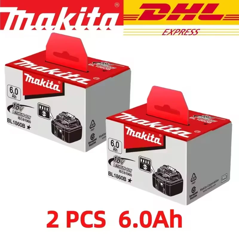 Makita 18V LXT BL1860B Lithium-ion Battery 5Ah 6Ah Large Capacity 100% Authentic Battery for Makita 18V Power Drill Tools