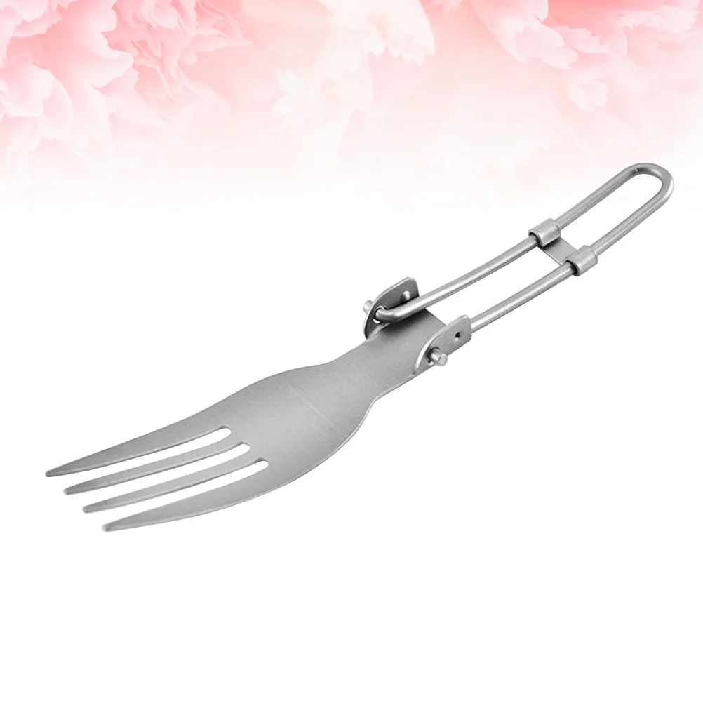 

Durable Titanium Foldable Fork Portable Camping Picnic Utensil Travel Tableware Outdoor Cutlery Titanium Foldable Fork
