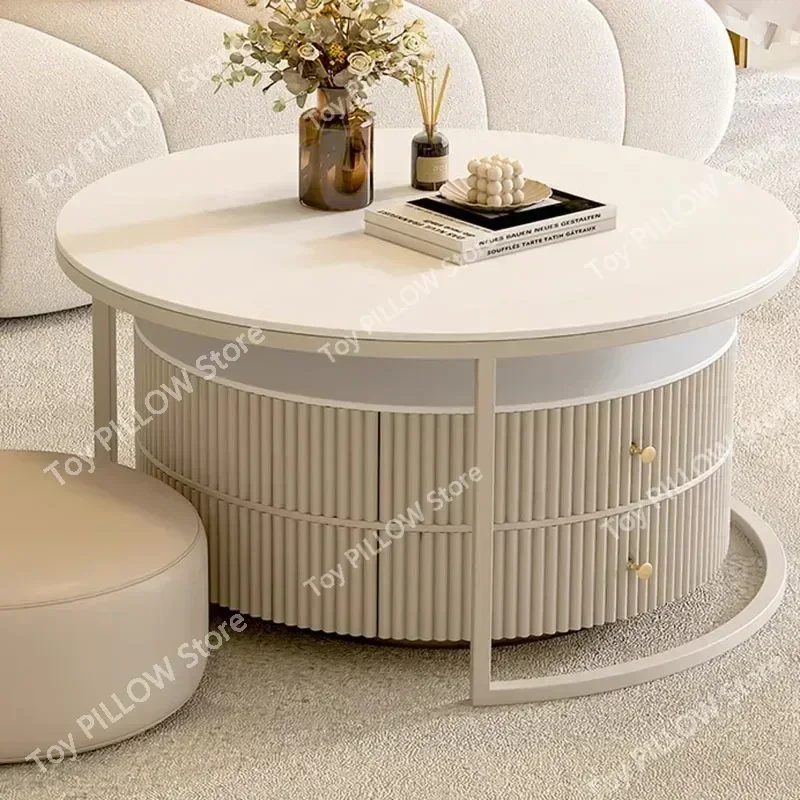 Dining Coffee Table Center White Round Console Modern  Side Living Room Accent Muebles Para El Hogar Home Decorations