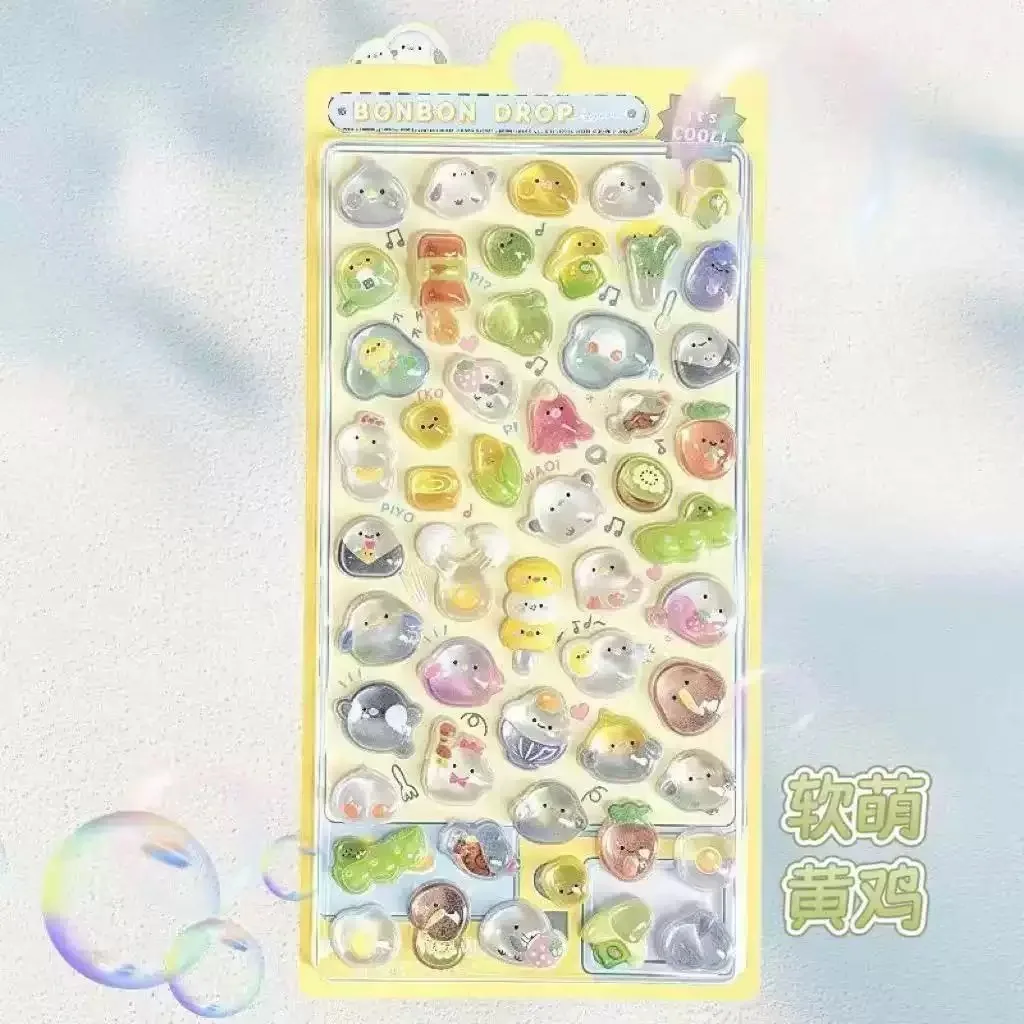 //Kawaii 3D Jelly Resin Stickers Leuke Cartoon Sparkle Transparante Stickers voor Scrapbooking Telefoonhoesje Laptop DIY Decor..