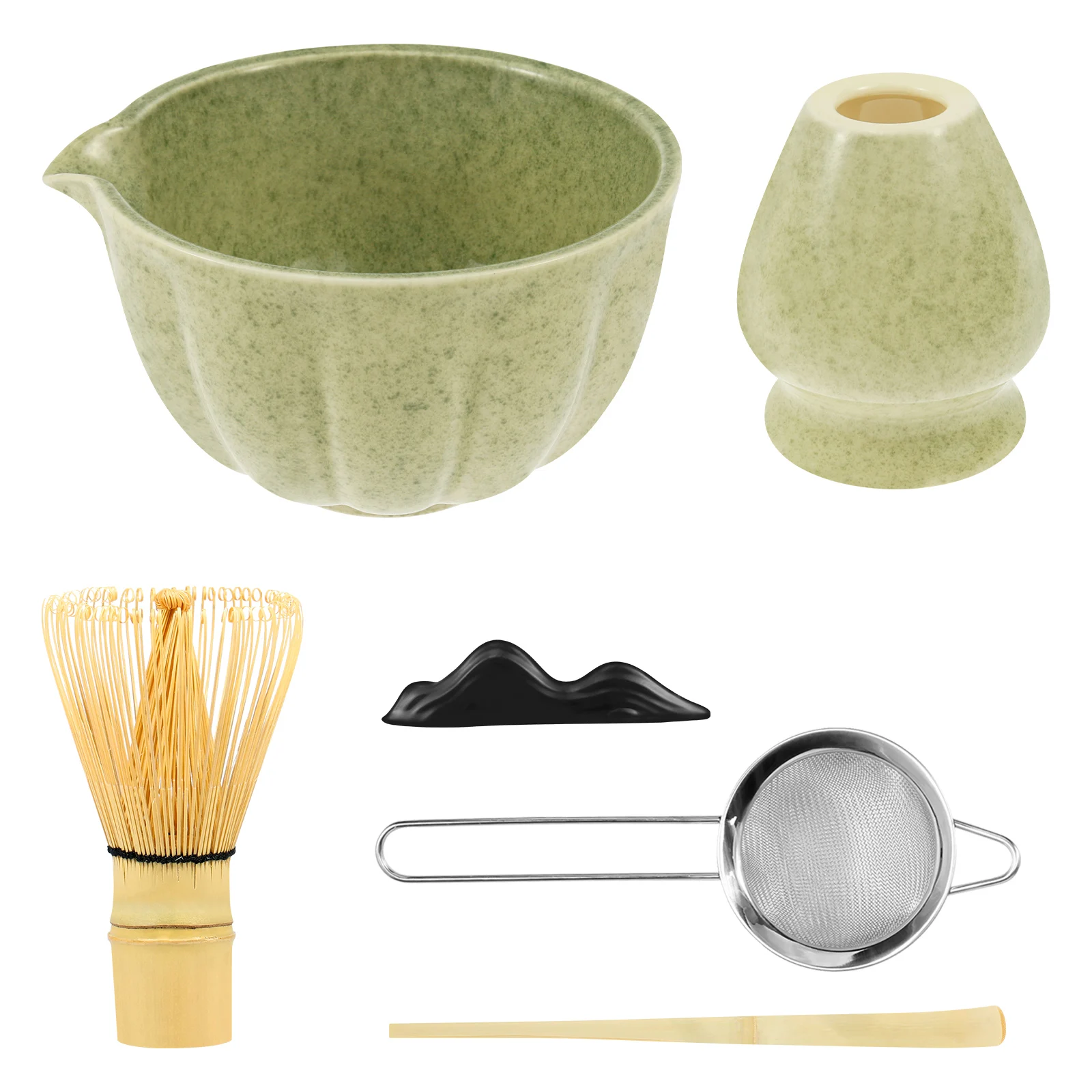 

Набор для чая Матча, 6 шт., подарочная коробка, керамическая чаша, венчик/подставка для сока, бамбуковый венчик для матча, сито для чайной сокипы - набор инструментов для изготовления матча