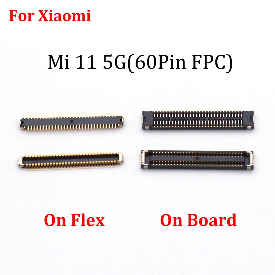 2-5Pcs Flex Cable FPC Connector Jack Contact Plug Board Main Mainboard Motherboard For Xiaomi 11 M11 Mi 11 5G 60 Pin