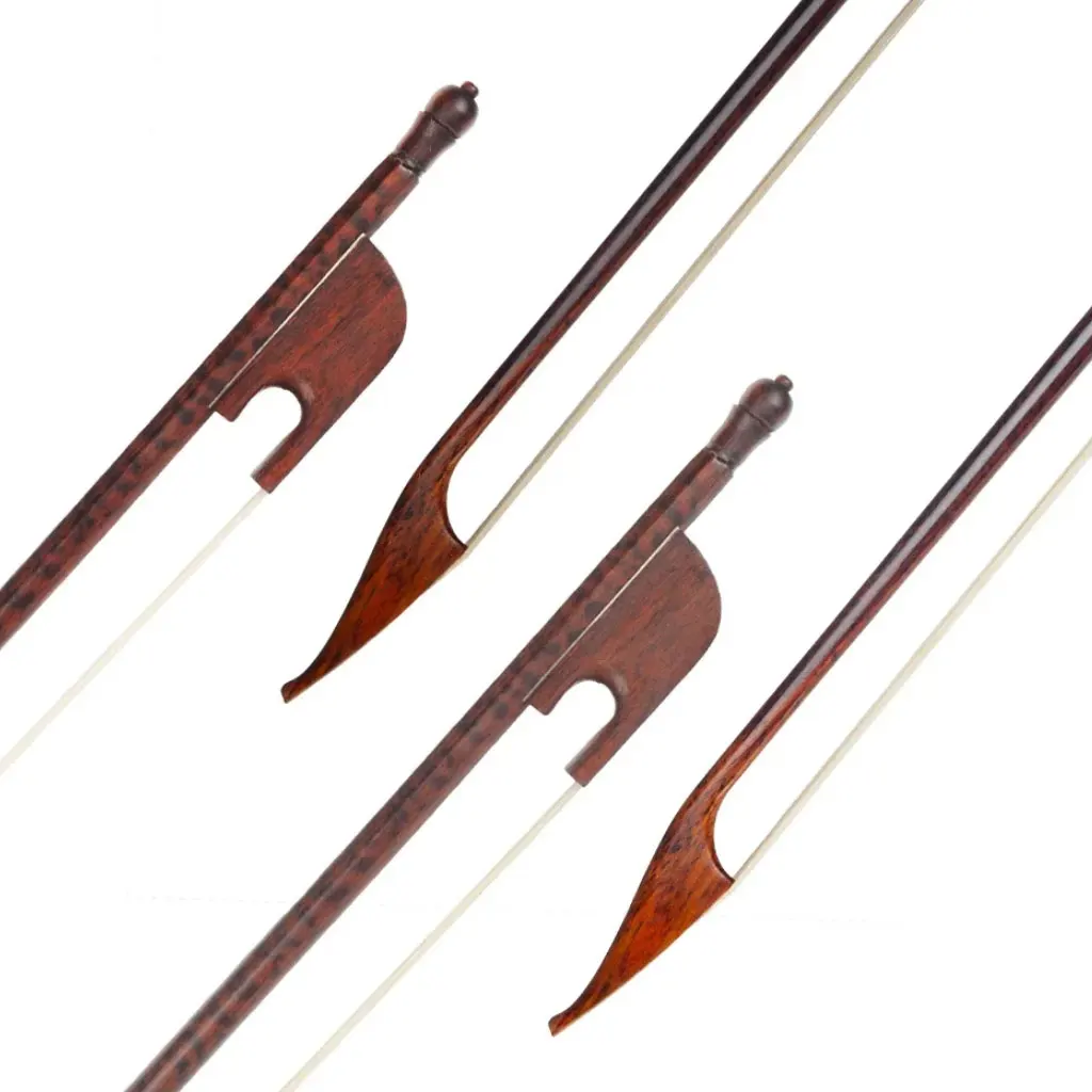 

Exquisite Baroque Snakewood Bow 2pcs White Horsehair Violin Cello Viola Bows
