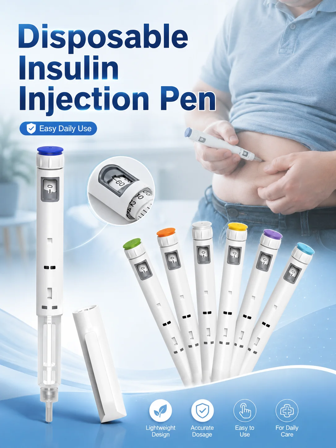 Injector Pen, Insulin Syringe Pen, Syringe Pen Insulin, Insulin Injector Pens, Portable for Outdoor Travel