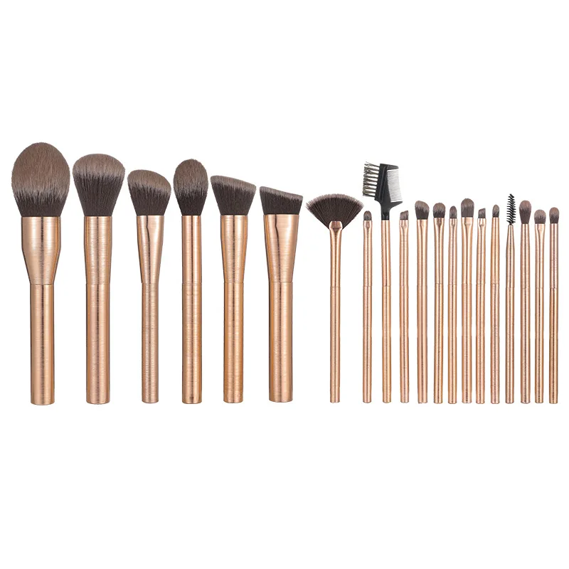 15-teiliges hochwertiges professionelles Make-up-Pinsel-Set für Schönheit, Kosmetik, Premium-Synthetik, Roségold, Aluminiumgriff, Gesichts- und Augenpinsel-Set